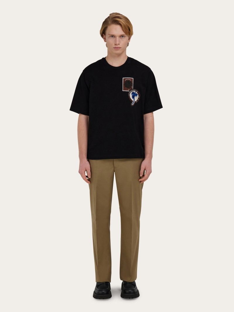 Ferragamo | Men's Cotton Canvas Trouser - Lead Green