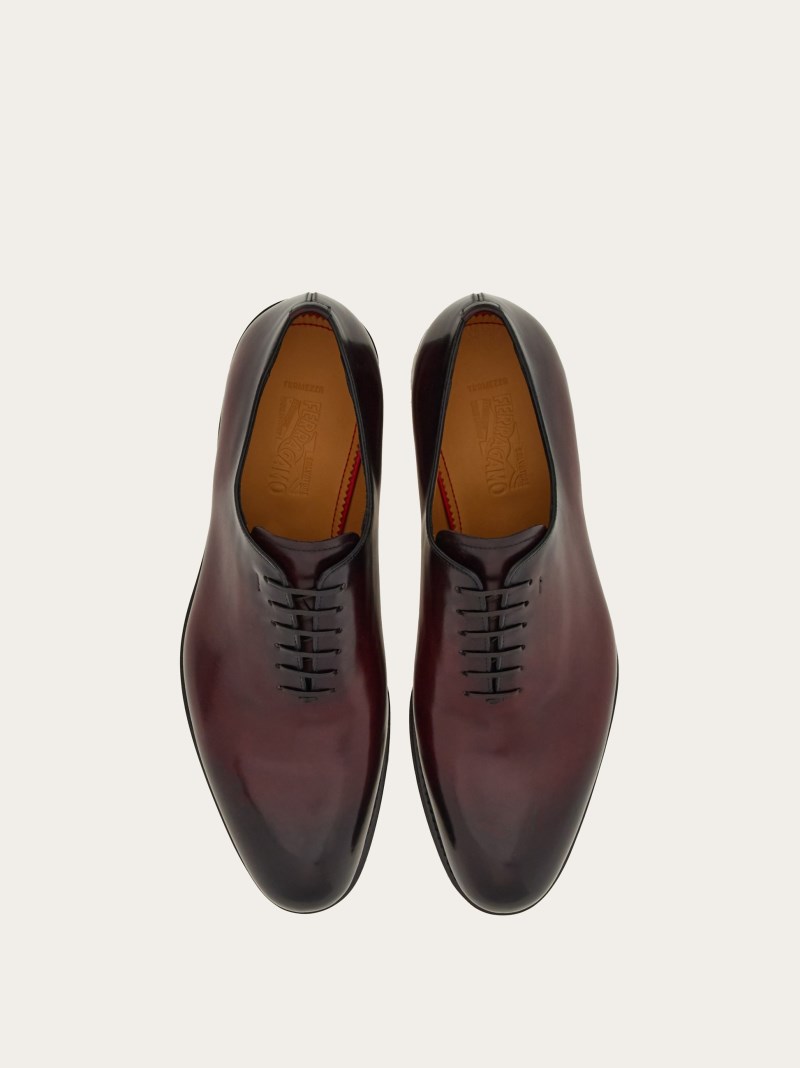 Ferragamo | Men's Tramezza Plain Toe Oxford - Burgundy