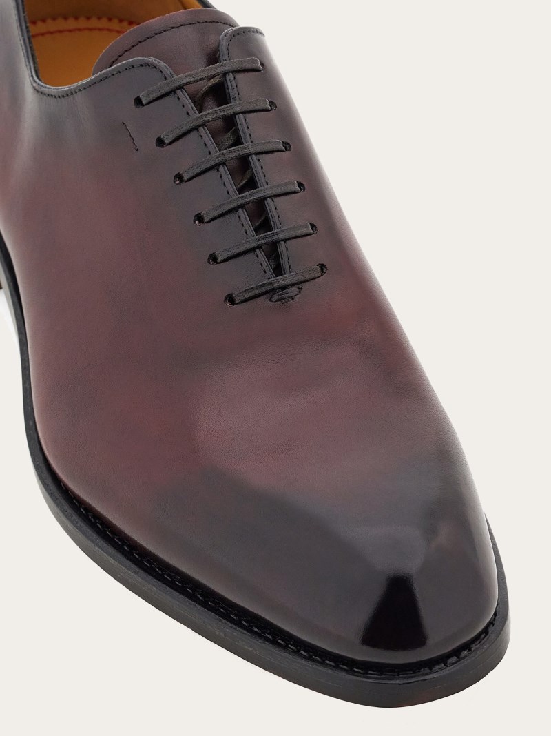 Ferragamo | Men's Tramezza Plain Toe Oxford - Burgundy