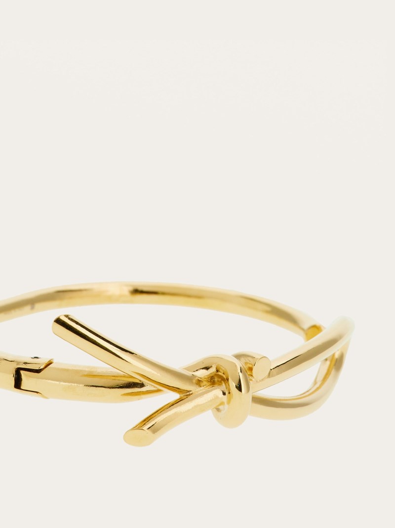 Ferragamo | Women's Bracelet With Asymmetric Bow - Gold (Size L)