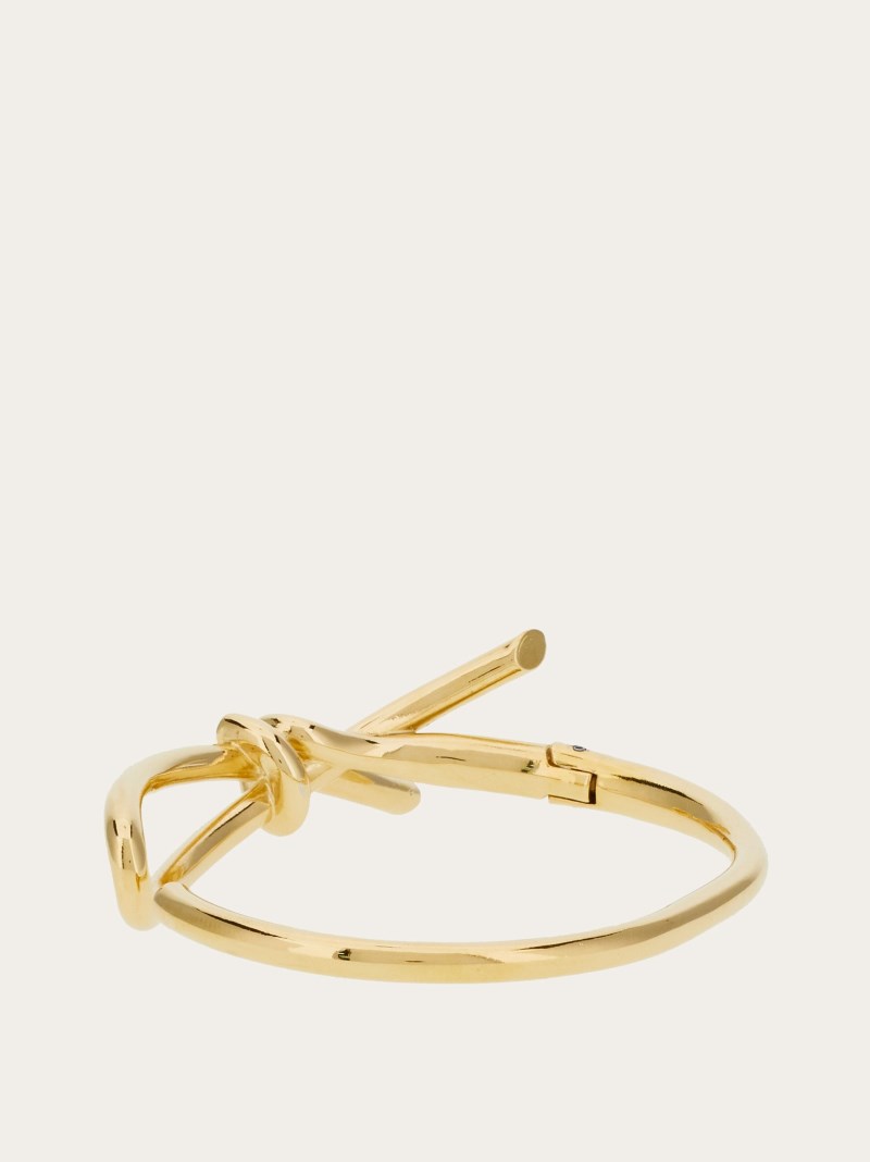 Ferragamo | Women's Bracelet With Asymmetric Bow - Gold (Size L)