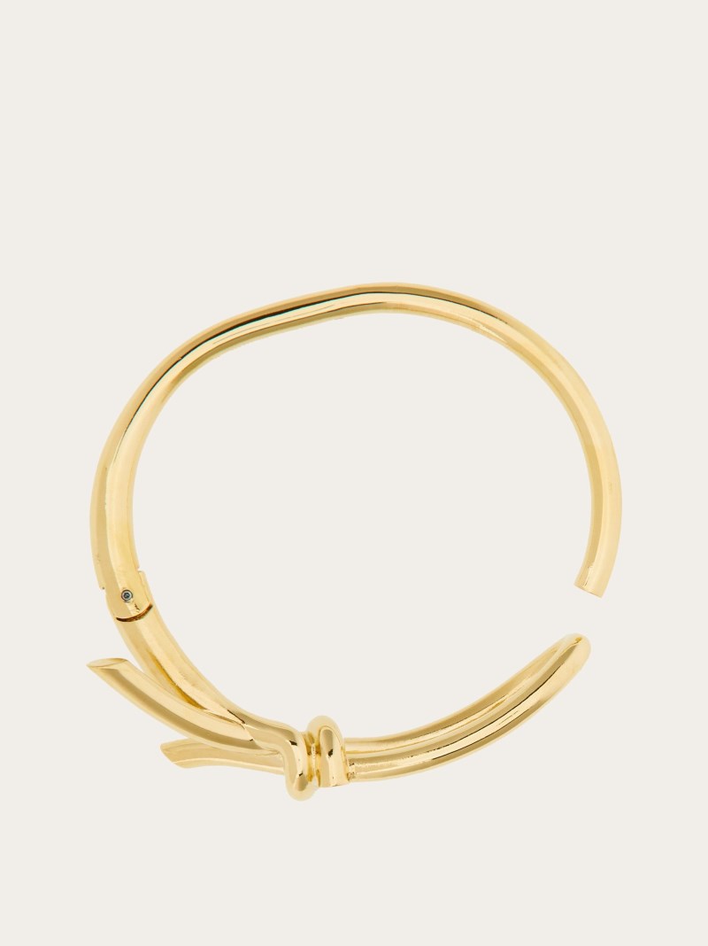 Ferragamo | Women's Bracelet With Asymmetric Bow - Gold (Size L)