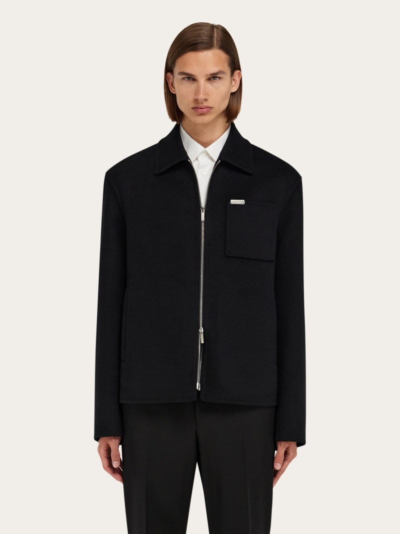 Ferragamo | Men's Cashmere-Blend Blouson - Black