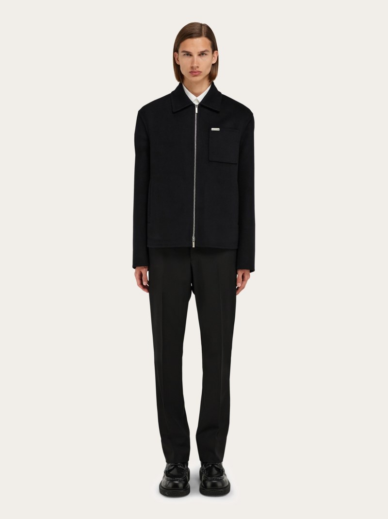 Ferragamo | Men's Cashmere-Blend Blouson - Black