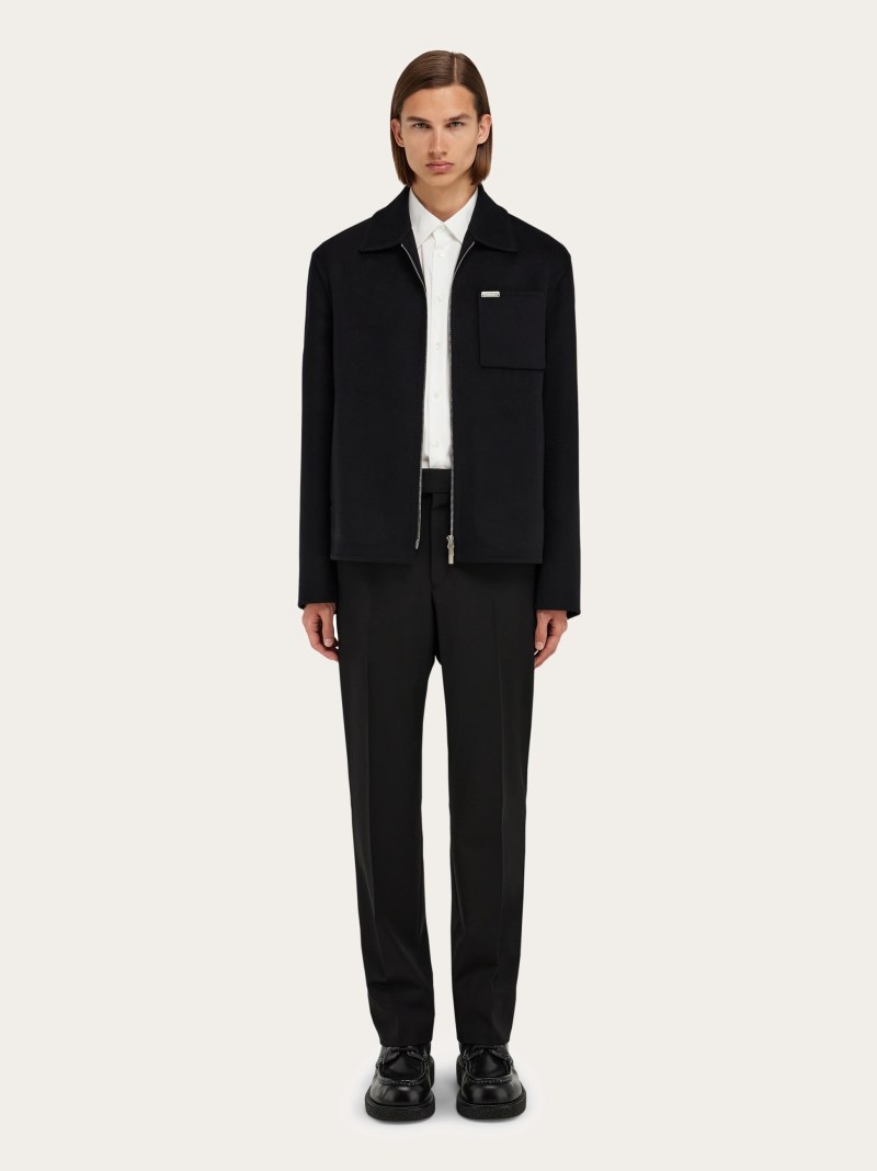 Ferragamo | Men's Cashmere-Blend Blouson - Black