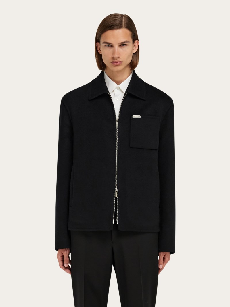 Ferragamo | Men's Cashmere-Blend Blouson - Black