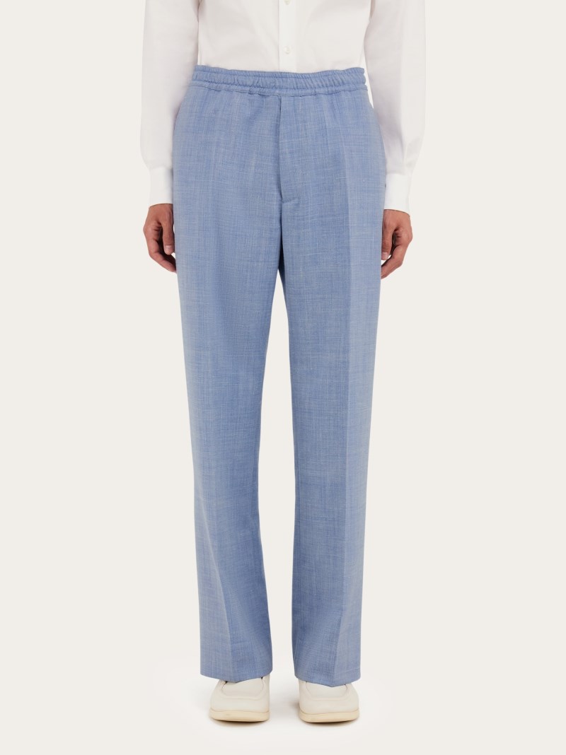 Ferragamo | Men's Drawstring Trouser - Denim/White