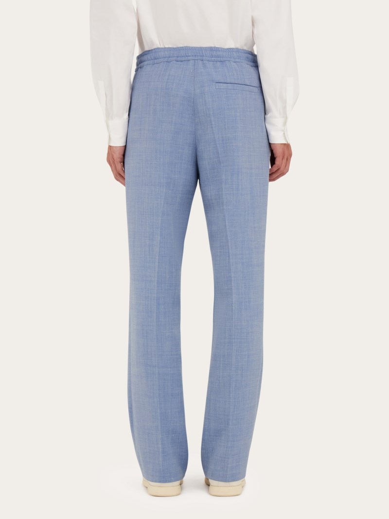 Ferragamo | Men's Drawstring Trouser - Denim/White