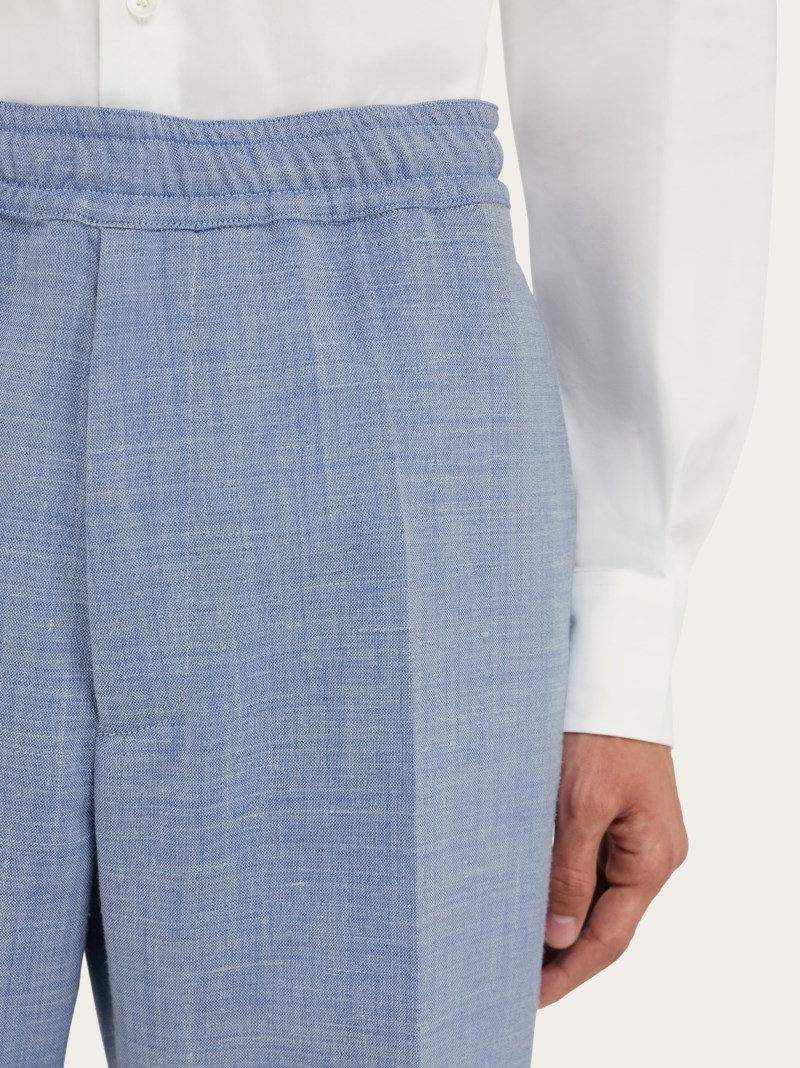Ferragamo | Men's Drawstring Trouser - Denim/White