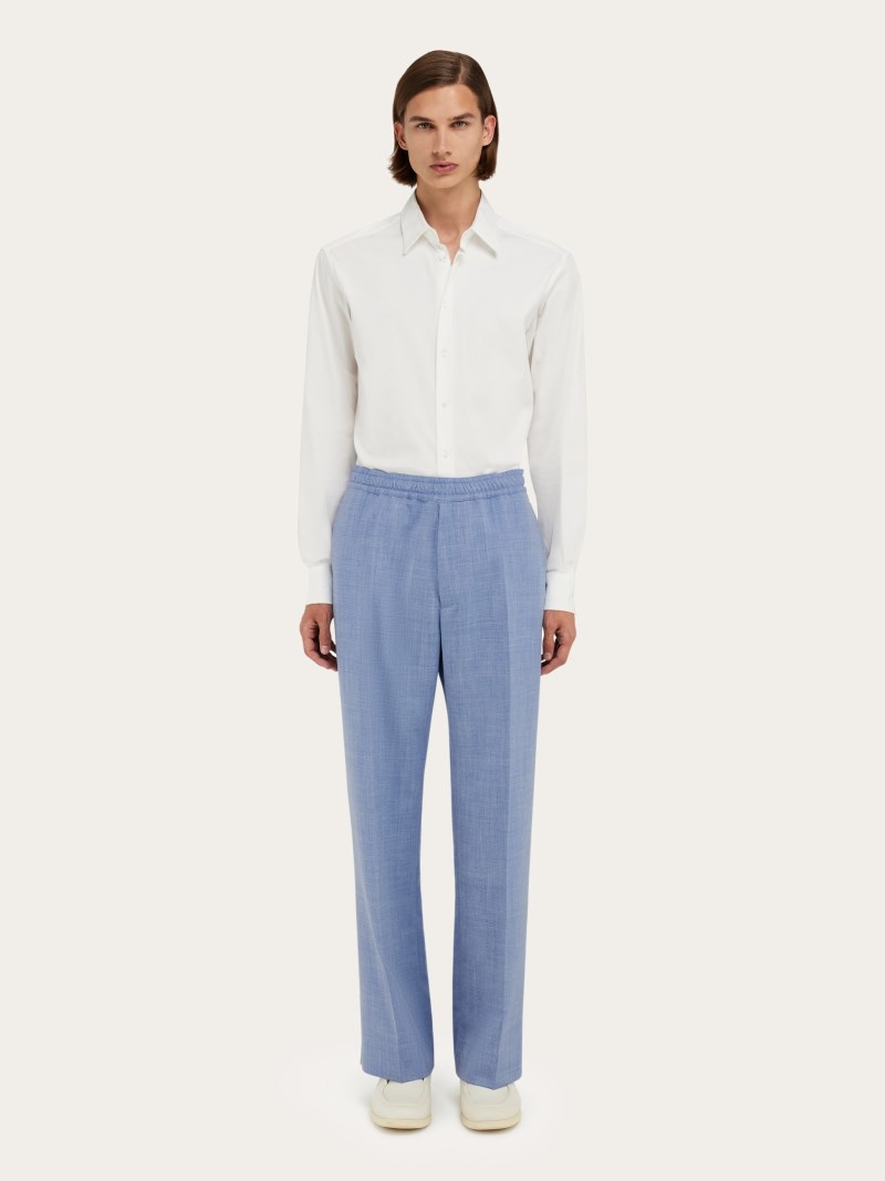 Ferragamo | Men's Drawstring Trouser - Denim/White