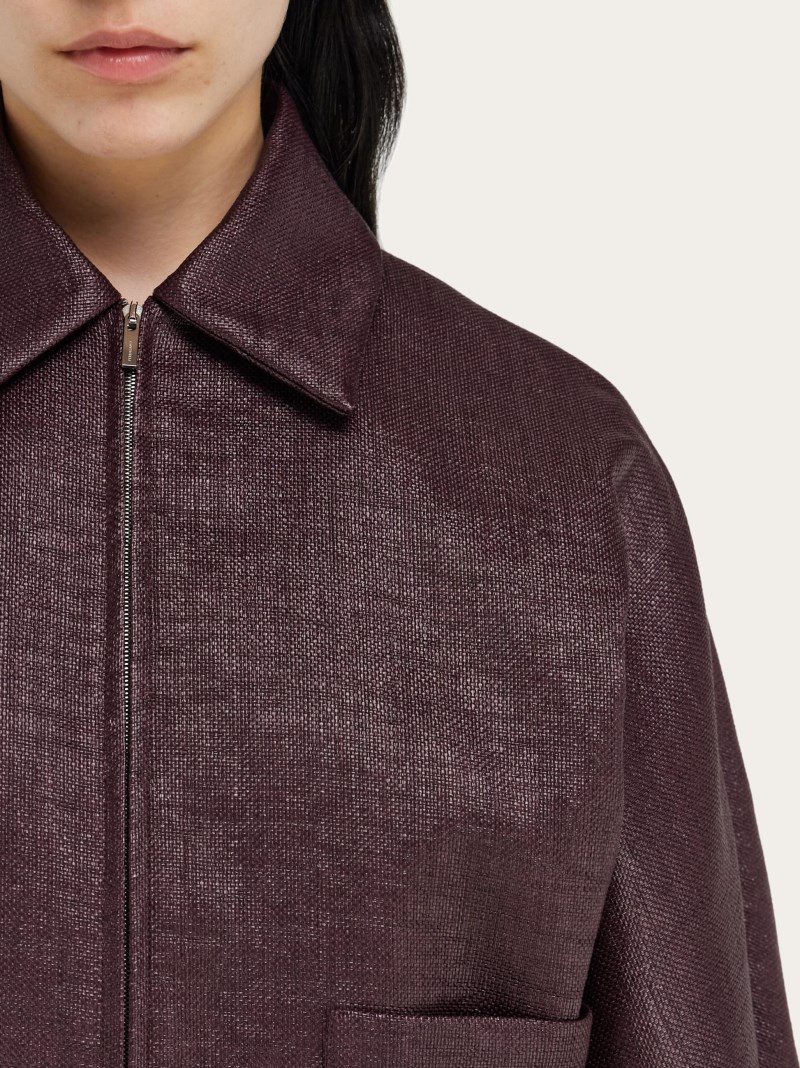 Ferragamo | Women's Cropped Bomber - Oxblood