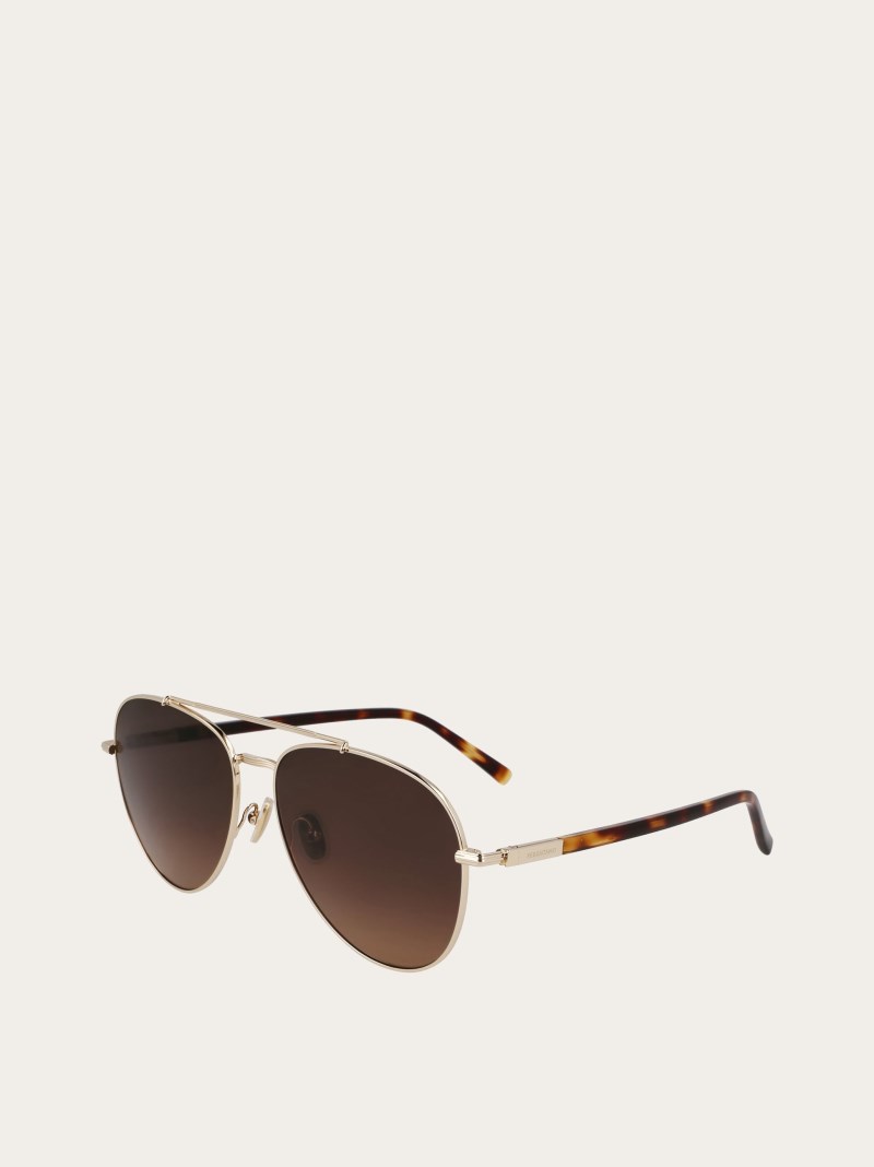 Ferragamo | Men's Sunglasses - Gold/Brown