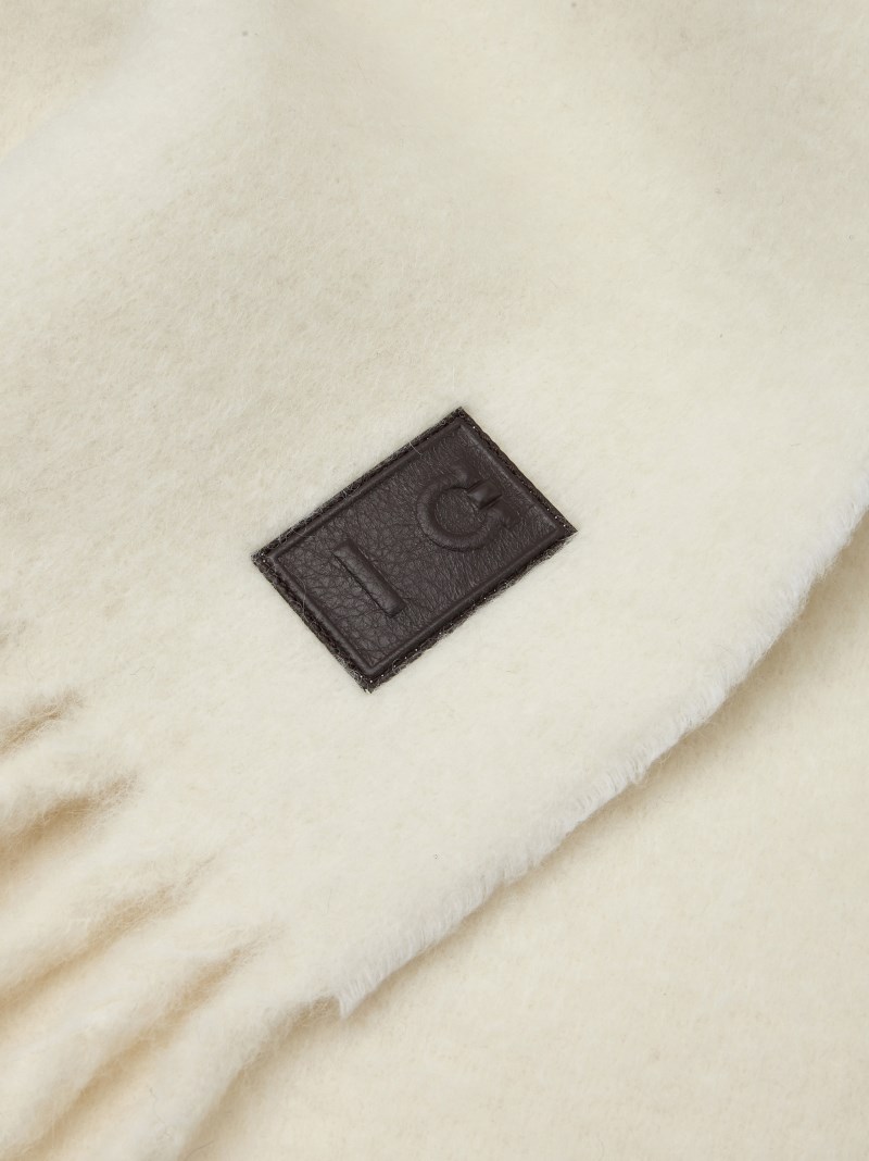 Ferragamo | Women's Double Scarf With Fringing - Mascarpone