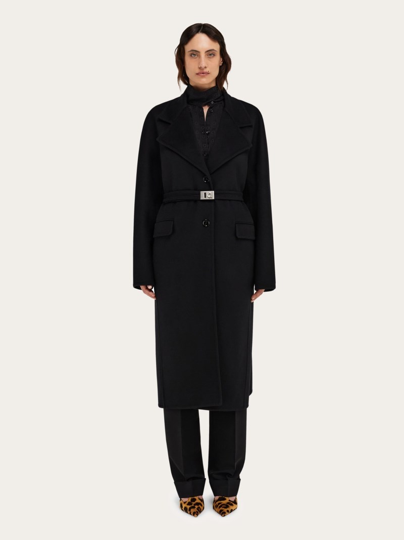 Ferragamo | Women's Single Breasted Coat - Black