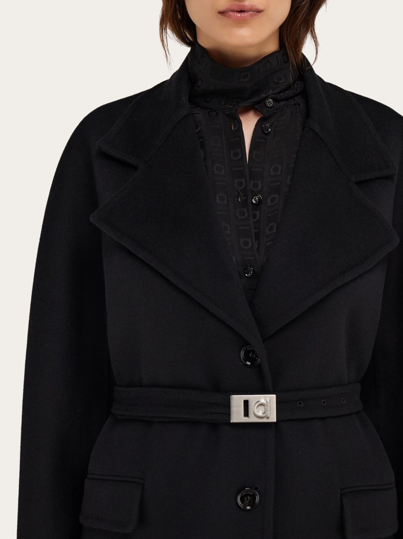 Ferragamo | Women's Single Breasted Coat - Black