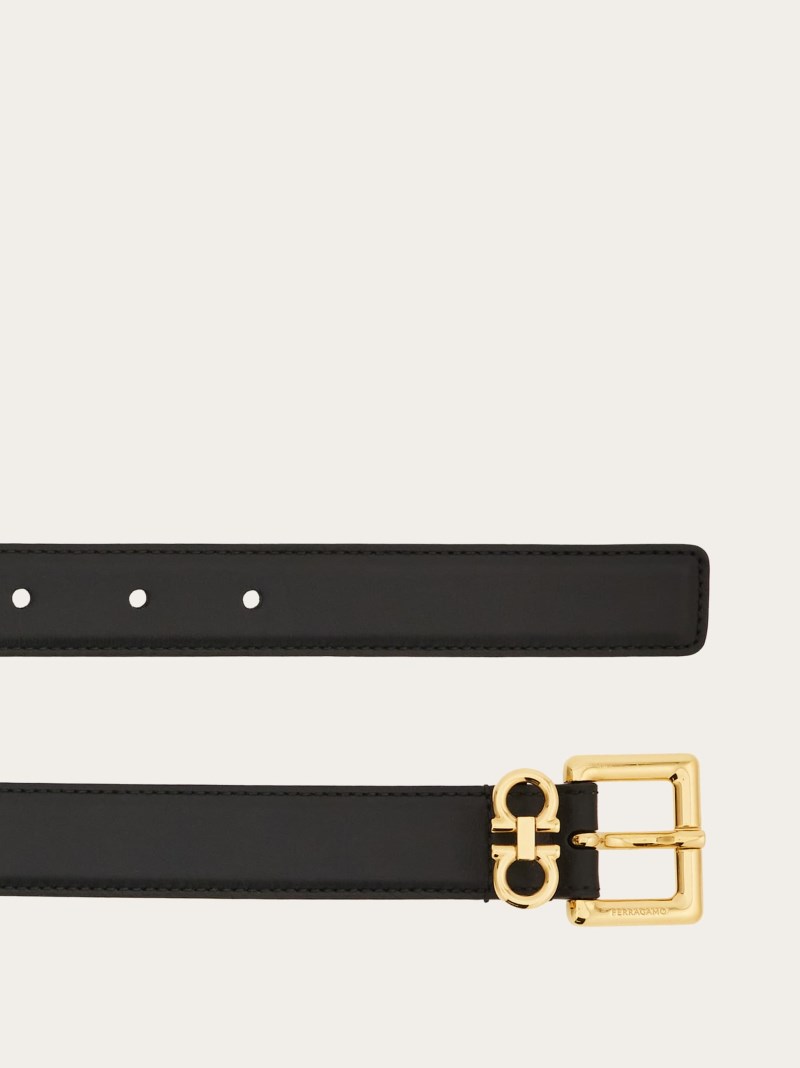 Ferragamo | Women's Double Gancini Fixed Belt - Black