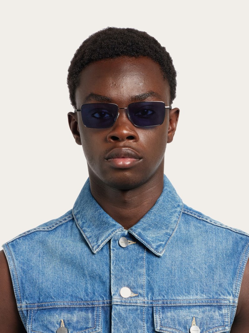 Ferragamo | Men's Sunglasses - Dark Gun/Blue