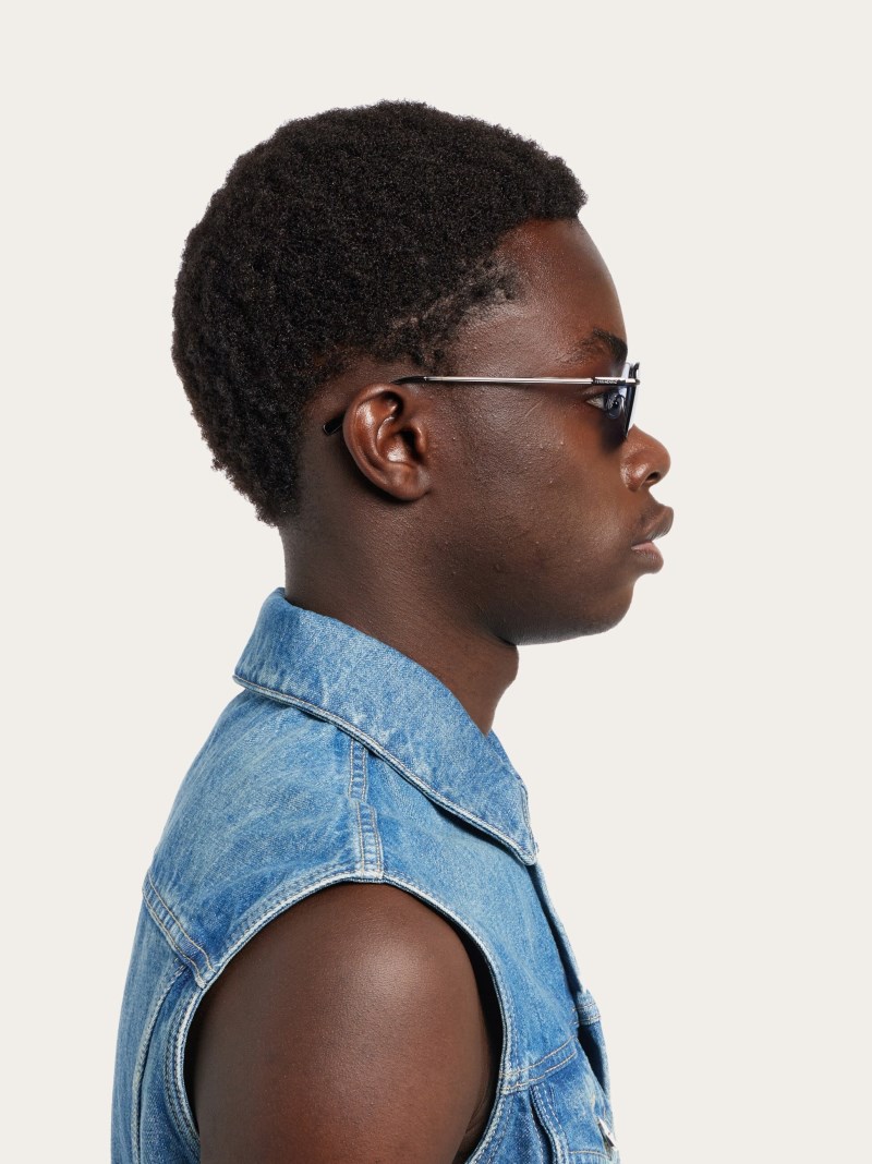 Ferragamo | Men's Sunglasses - Dark Gun/Blue
