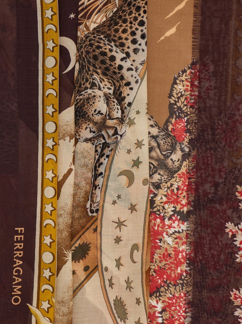 Ferragamo | Women's Day &Amp; Night Print Shawl - Burgundy