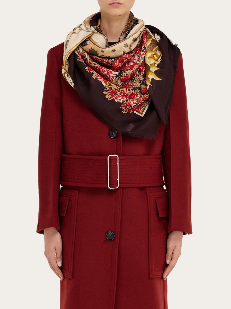 Ferragamo | Women's Day &Amp; Night Print Shawl - Burgundy