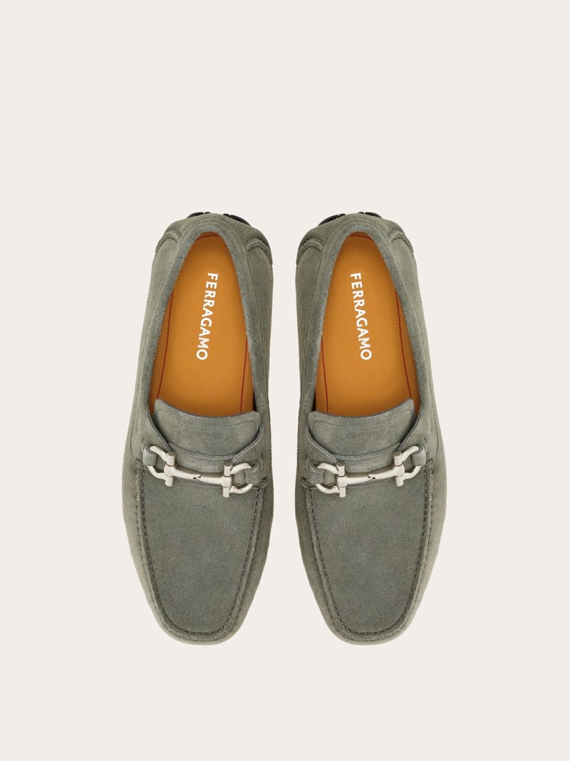 Ferragamo | Men's Driver With Gancini Ornament - Ash Grey