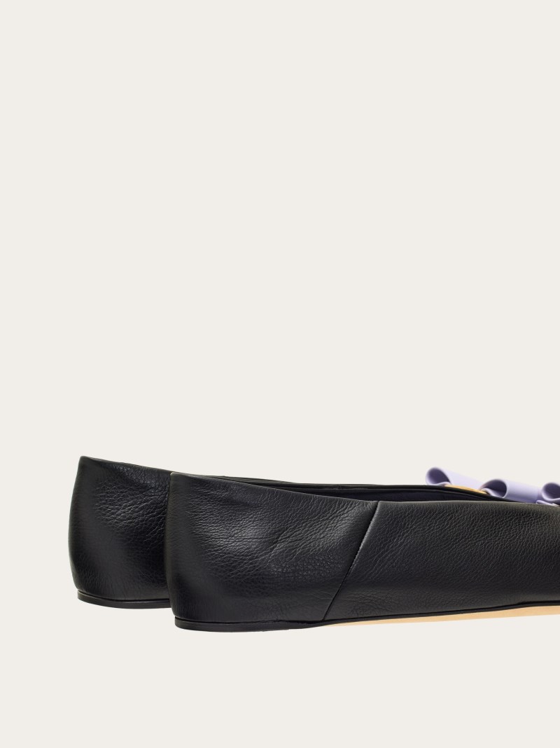 Ferragamo | Women's Vara Bow Ballet Flat - Black/Lavender