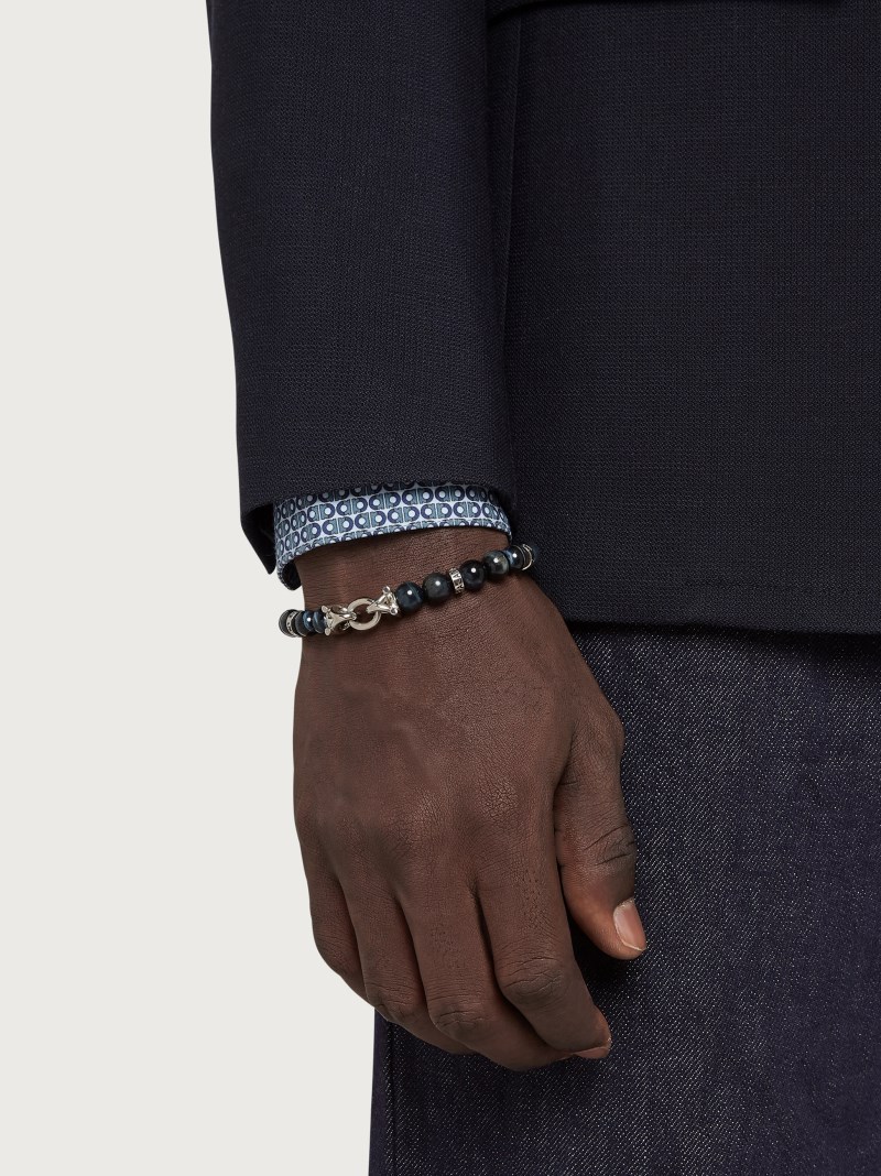 Ferragamo | Men's Elasticated Bracelet With Gancini - Multicolor (Size 19)