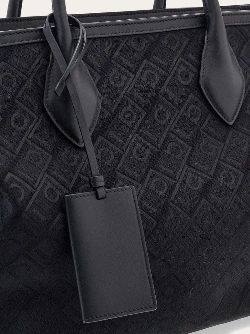 Ferragamo | Men's Jacquard Tote Bag - Black