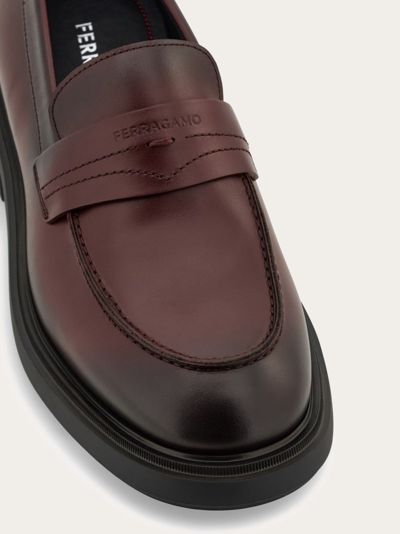Ferragamo | Men's Penny Loafer - Oxblood