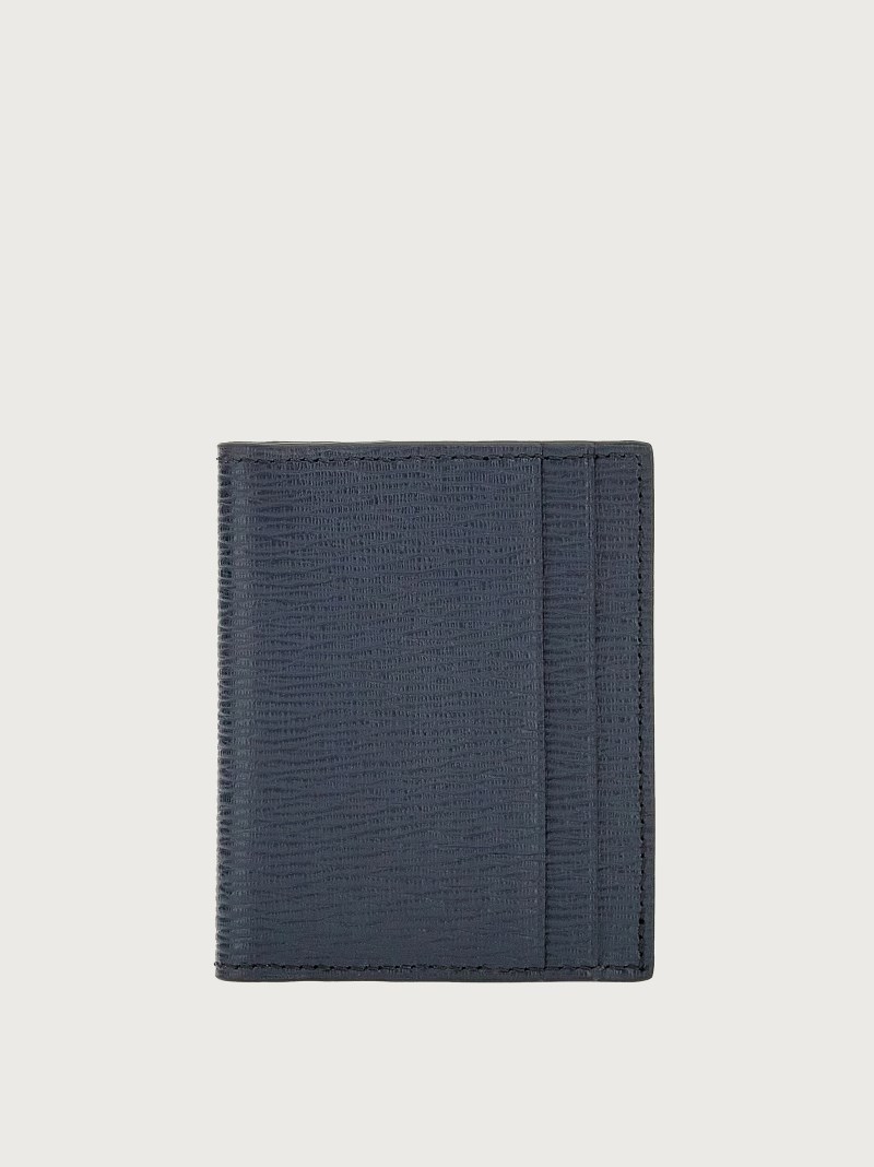 Ferragamo | Men's Gancini Credit Card Holder - Deep Ocean/Black