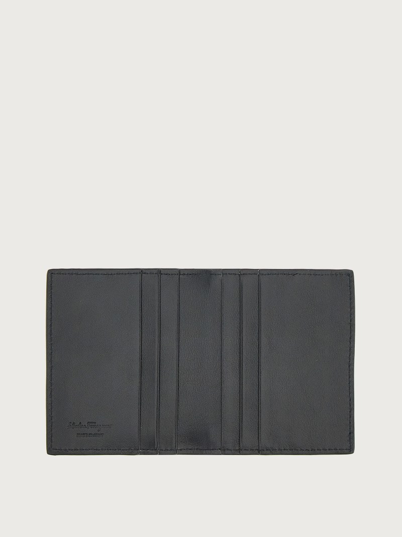 Ferragamo | Men's Gancini Credit Card Holder - Deep Ocean/Black