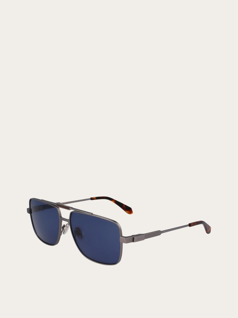 Ferragamo | Men's Sunglasses - Ruthenium/Blue