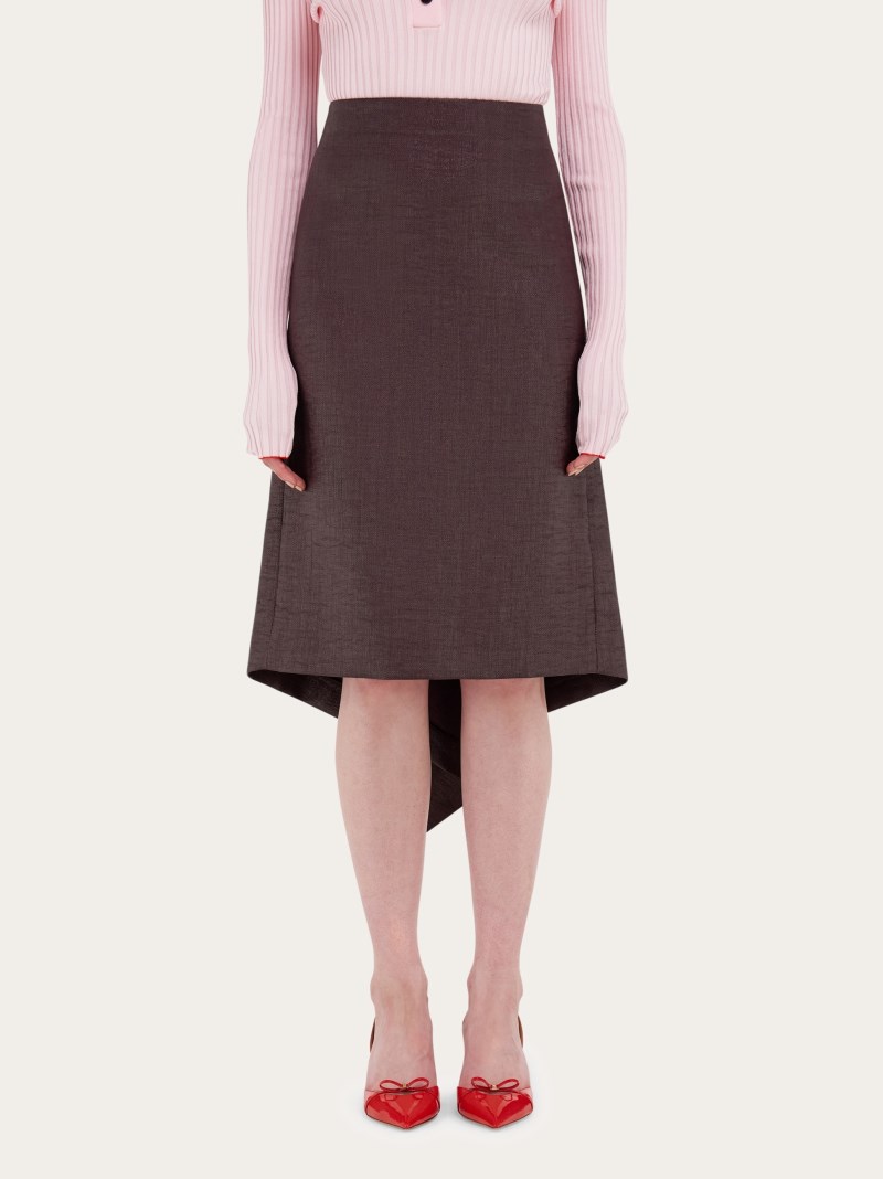 Ferragamo | Women's Asymmetric Skirt - Oxblood