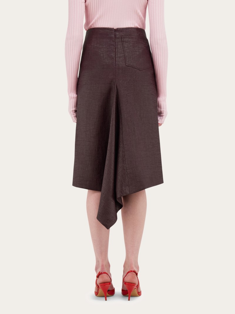 Ferragamo | Women's Asymmetric Skirt - Oxblood