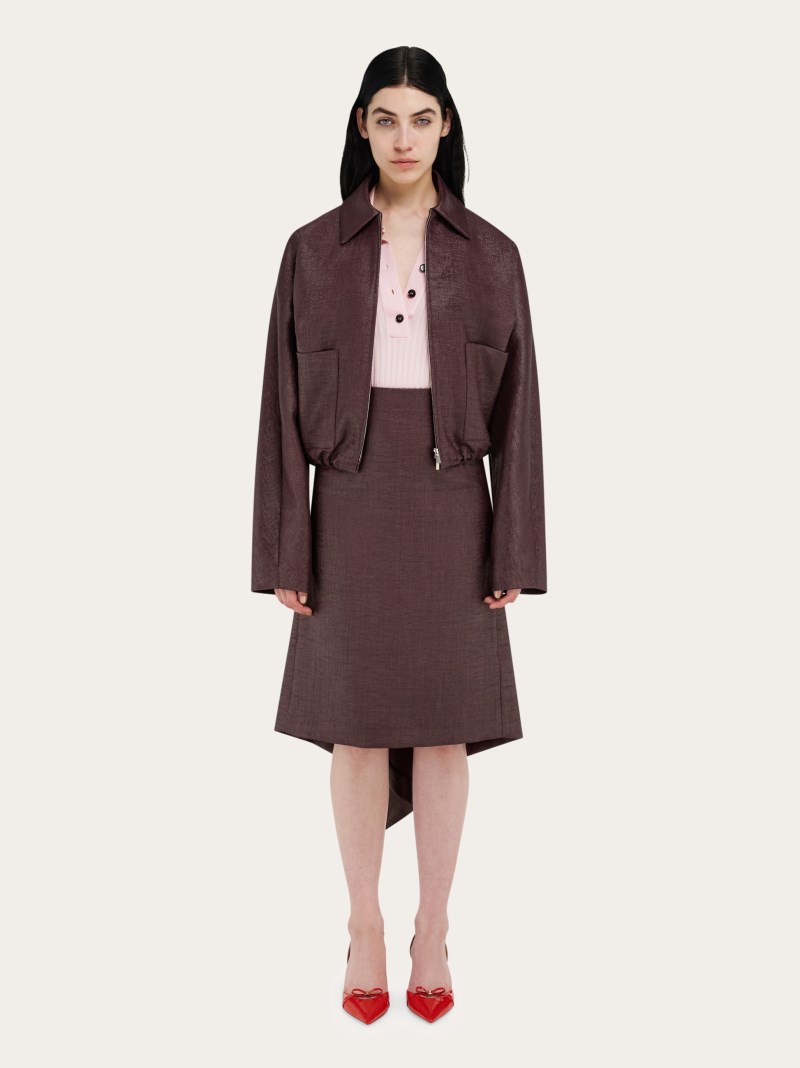 Ferragamo | Women's Asymmetric Skirt - Oxblood